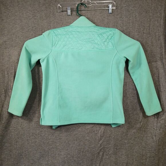 Talbots Quilt Detail Fleece Full Zip Jacket Women's Petite Small Green - Picture 9 of 12
